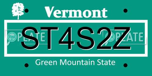 ST4S2Z Vermont License Plate