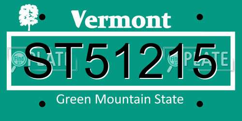ST51215 Vermont License Plate