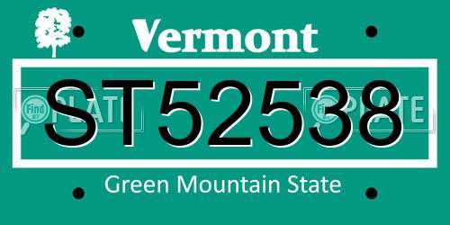 ST52538 Vermont License Plate