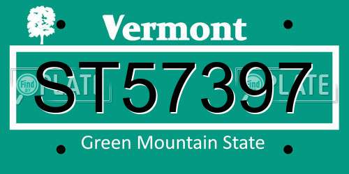 ST57397 Vermont License Plate