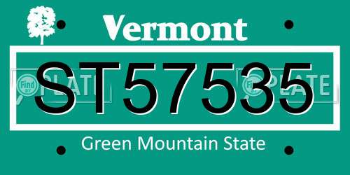 ST57535 Vermont License Plate