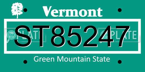 ST85247 Vermont License Plate