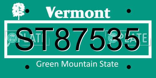 ST87535 Vermont License Plate