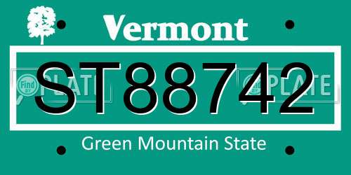 ST88742 Vermont License Plate
