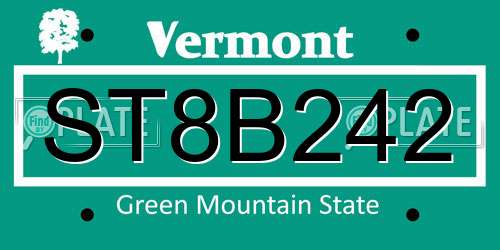 ST8B242 Vermont License Plate