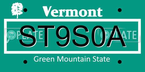 ST9S0A Vermont License Plate
