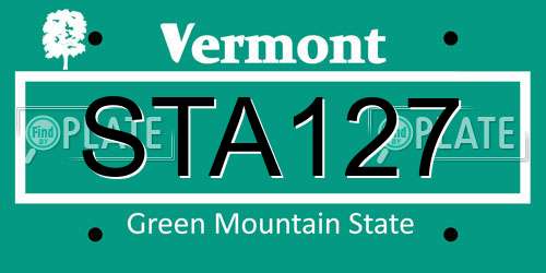 STA127 Vermont License Plate