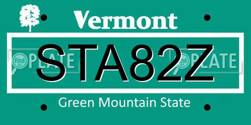 STA82Z Vermont License Plate