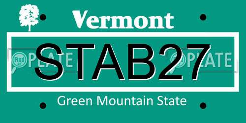 STAB27 Vermont License Plate