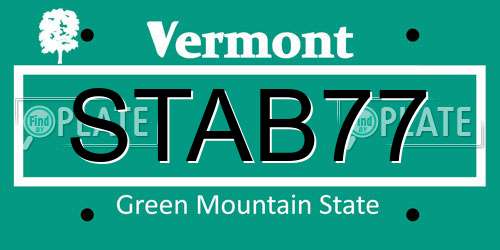 STAB77 Vermont License Plate