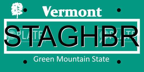 STAGHBR Vermont License Plate