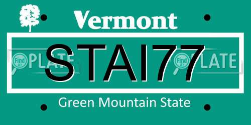 STAI77 Vermont License Plate