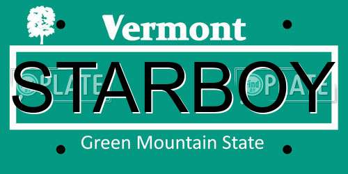 STARBOY Vermont License Plate