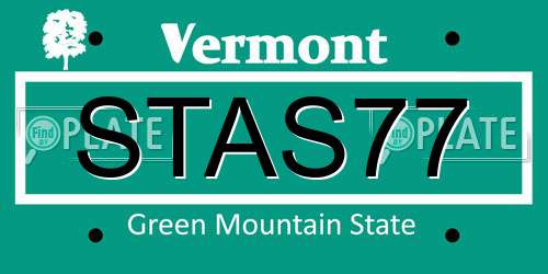 STAS77 Vermont License Plate