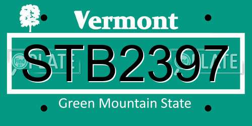 STB2397 Vermont License Plate