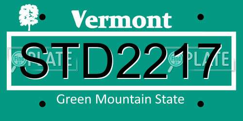 STD2217 Vermont License Plate