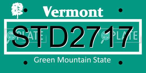 STD2717 Vermont License Plate