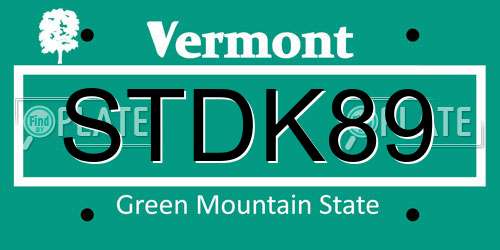 STDK89 Vermont License Plate