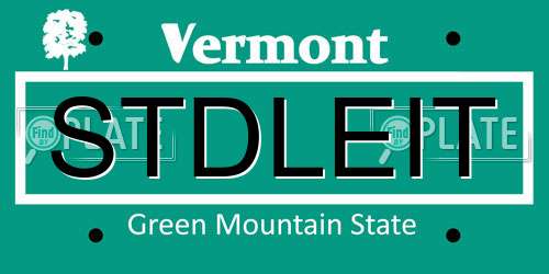 STDLEIT Vermont License Plate