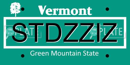 STDZZIZ Vermont License Plate