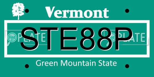 STE88P Vermont License Plate