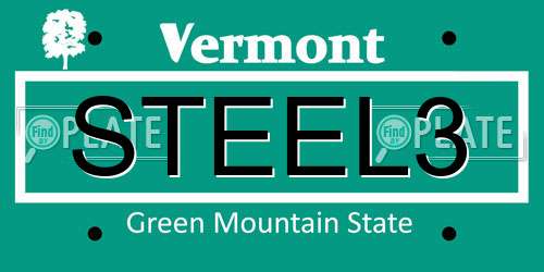 STEEL3 Vermont License Plate