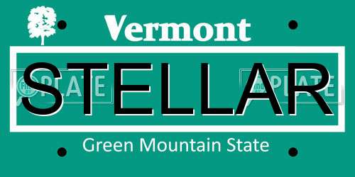 STELLAR Vermont License Plate