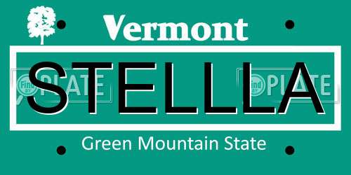 STELLLA Vermont License Plate