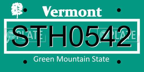 STH0542 Vermont License Plate