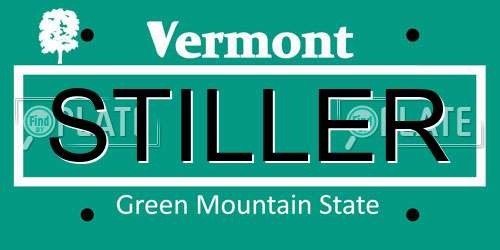 STILLER Vermont License Plate