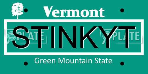 STINKYT Vermont License Plate