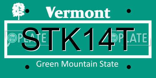 STK14T Vermont License Plate