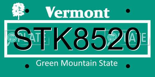 STK8520 Vermont License Plate