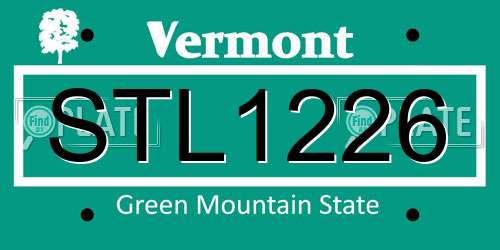 STL1226 Vermont License Plate