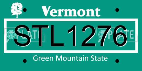 STL1276 Vermont License Plate