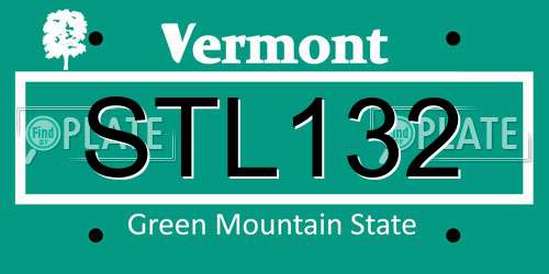 STL132 Vermont License Plate