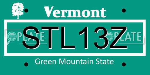 STL13Z Vermont License Plate