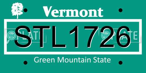 STL1726 Vermont License Plate