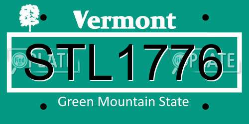 STL1776 Vermont License Plate