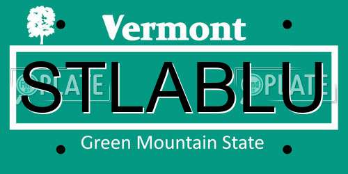 STLABLU Vermont License Plate