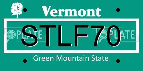 STLF70 Vermont License Plate