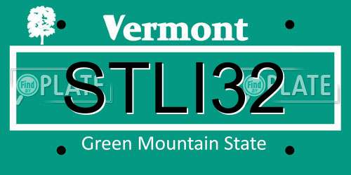 STLI32 Vermont License Plate