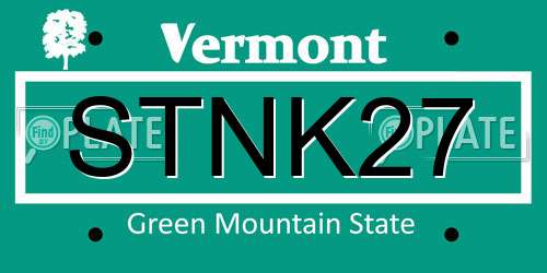 STNK27 Vermont License Plate