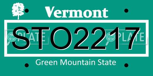 STO2217 Vermont License Plate