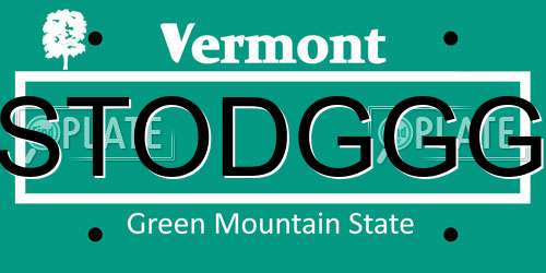 STODGGG Vermont License Plate
