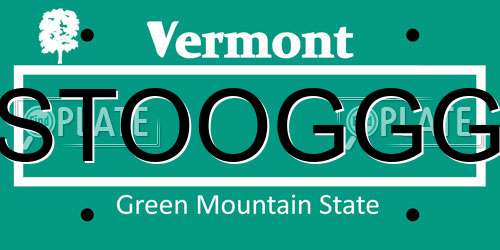 STOOGGG Vermont License Plate