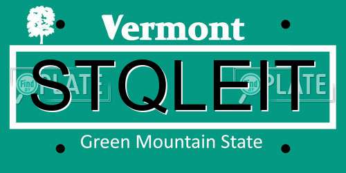 STQLEIT Vermont License Plate