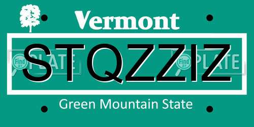 STQZZIZ Vermont License Plate