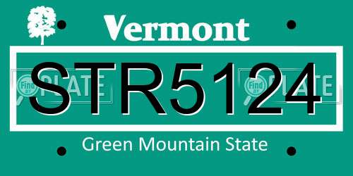 STR5124 Vermont License Plate