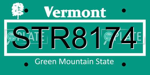 STR8174 Vermont License Plate